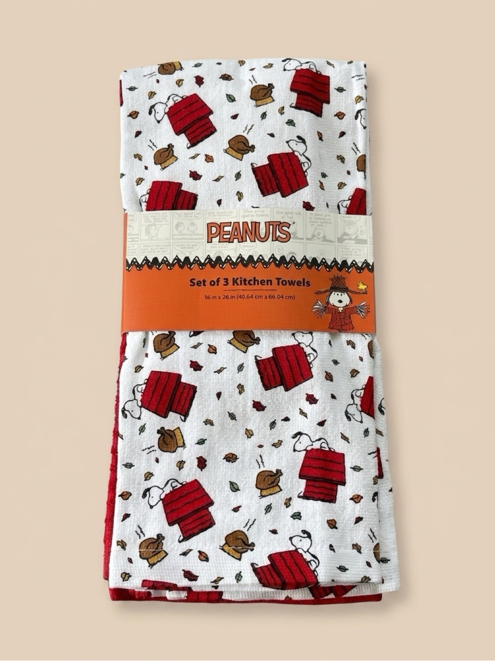 🆕PEANUTS SNOOPY THANKSGIVING 🦃 SET OF 3 KITCHEN TOWELS